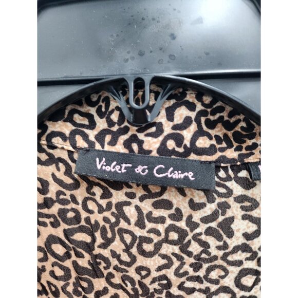 Y2K Violet & Claire Womens Top Large Brown Black Animal Print Fringe Whimsygoth - Picture 4 of 10